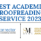eCORRECTOR was awarded the title of The Best Academic Proofreading Service in 2023!